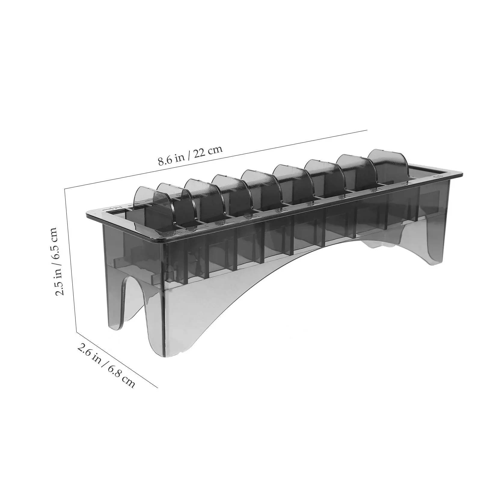 Hair Clipper Guard Holder Plastic Storage Organizer with Compartments for Barbershop and Travel