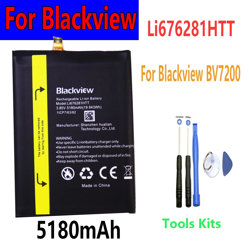 Battery For Blackview BV8800 BL8800 Pro A85 BV6600 BV7200 BV9300 Li676590H Batteries Fast DT Li456182PHTT-B Li486690JLY view 5