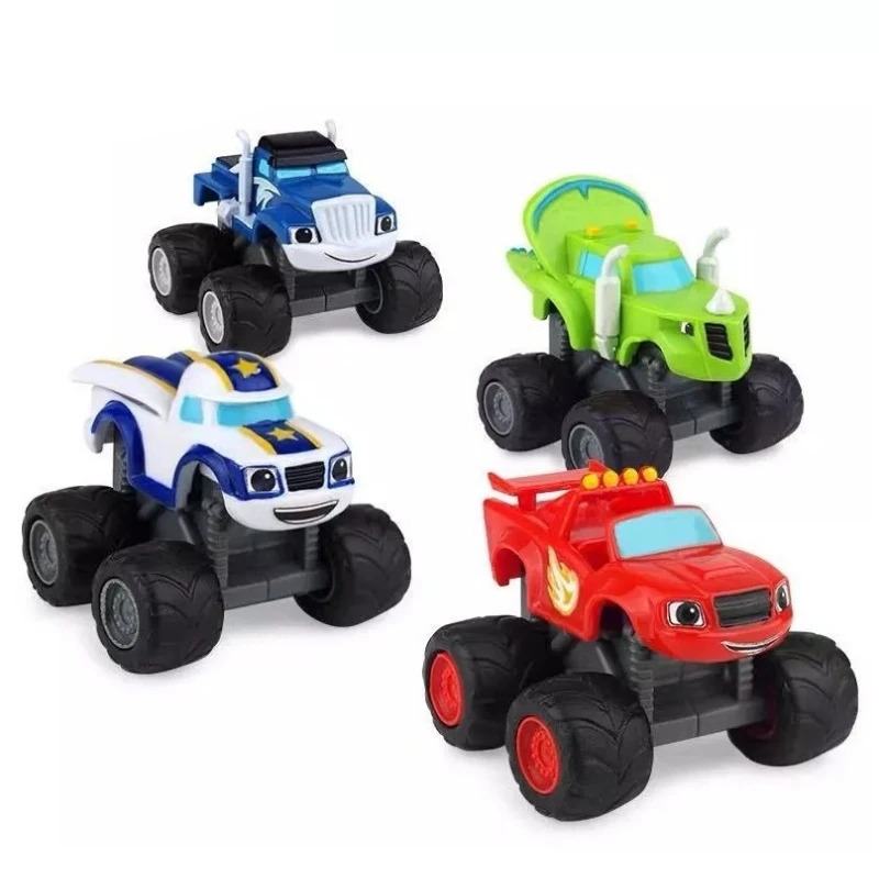 Hot Sell Anime Figure Blaze Monster Machines Cartoon Plastic/Alloy Car Truck Racer Figure Model Kids Game Toys Birthday Gifts