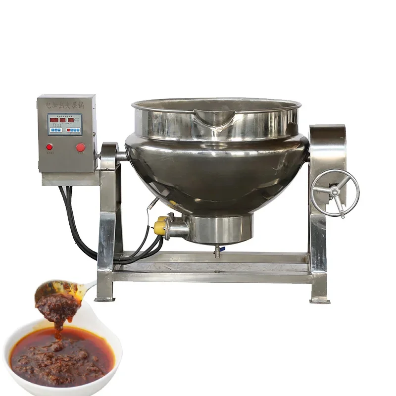 

heating Tomato Paste Cooking mixer machine / 500l hot sauce jam making jacketed steam kettle jacketed cooking kettle