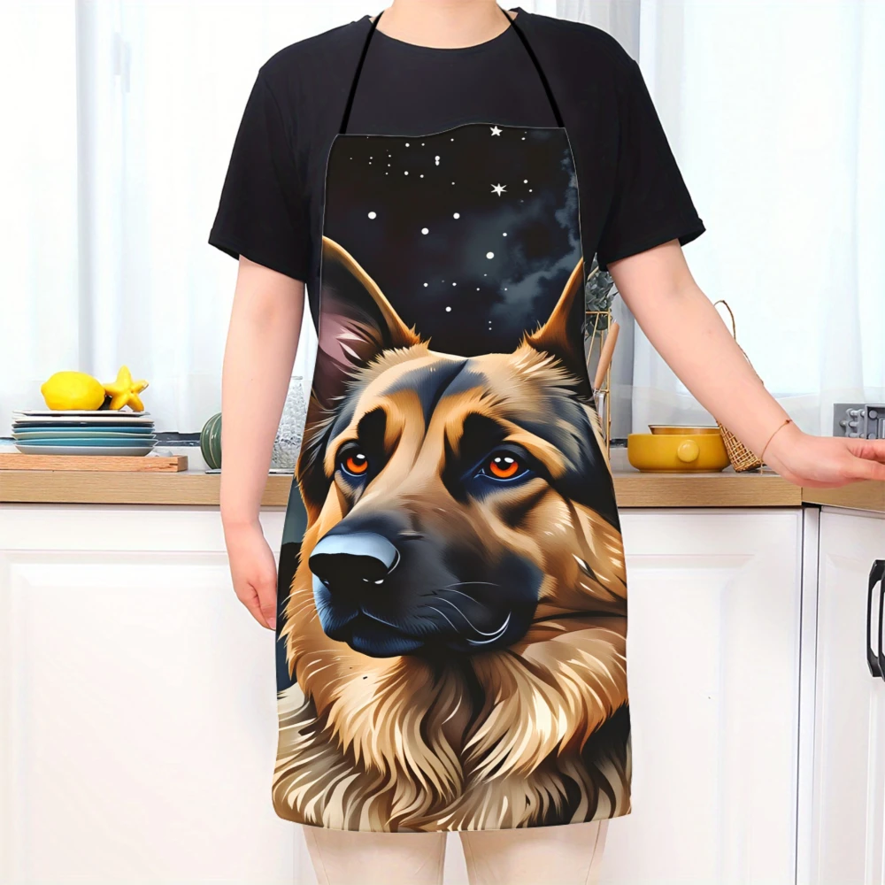 German Shepherd Dog Apron With Starry Night Sky Design For Cooking And Baking