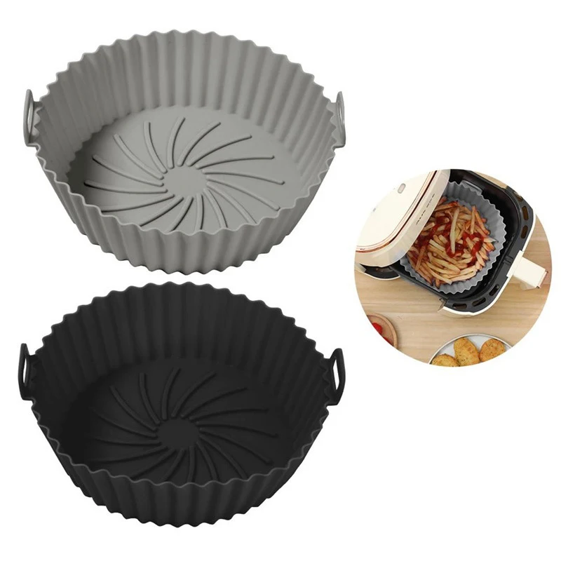 Air Fryer Silicone Basket Reusable Silicone Mold For Air Fryer Pot Oven Baking Tray Fried Chicken Mat Air Fryer Accessories