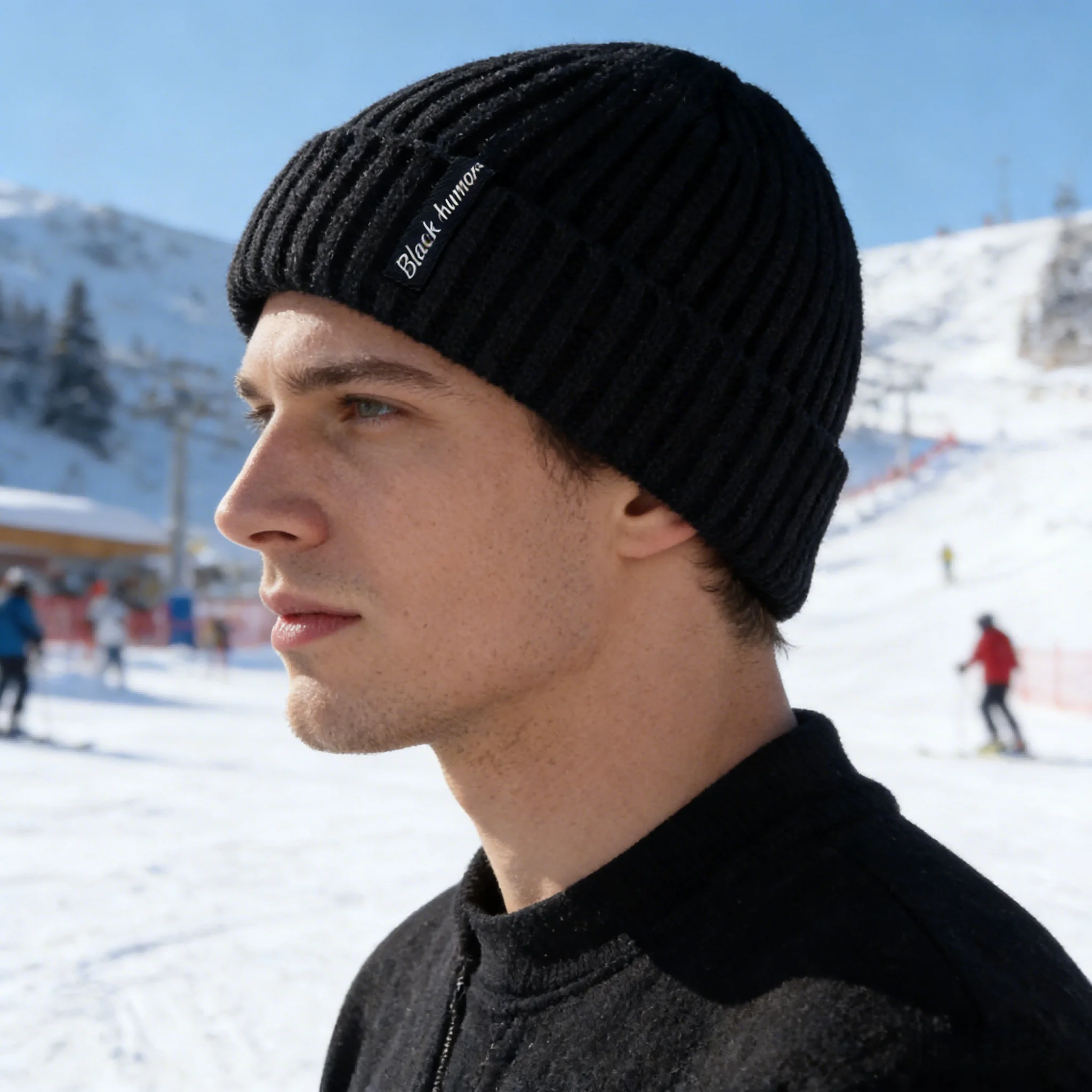 New Unisex Letter Warm Winter Hats Stylish Add Fur Lined Soft Beanie Cap Thick Winter Knitted Hats For Men & Women Dropshipping