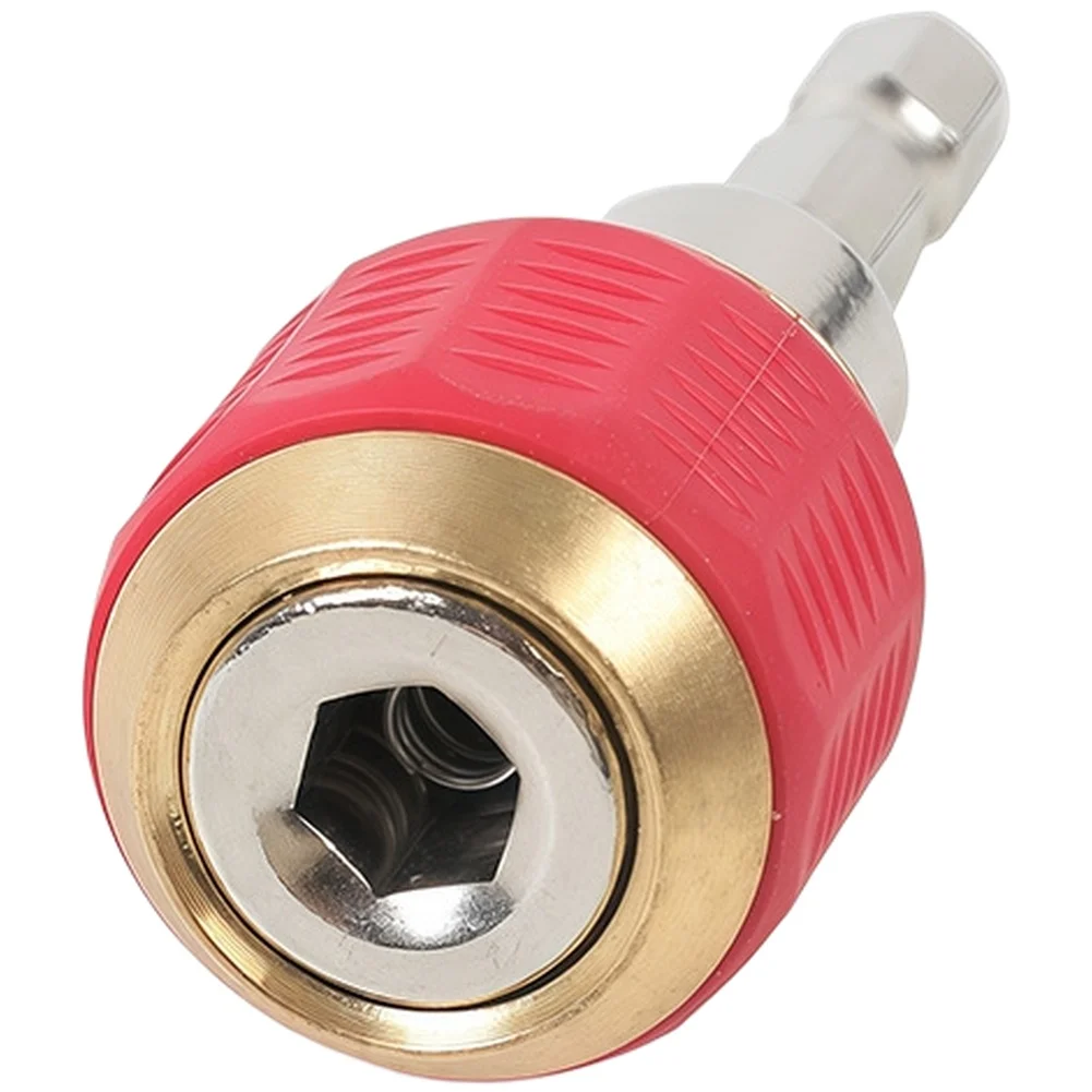 

Drill Bit Adapter 1 4 Keyless Chuck Compact 60mm Length Fits 1 4 Hex Shank Non-slip Round Grip For Power Drills