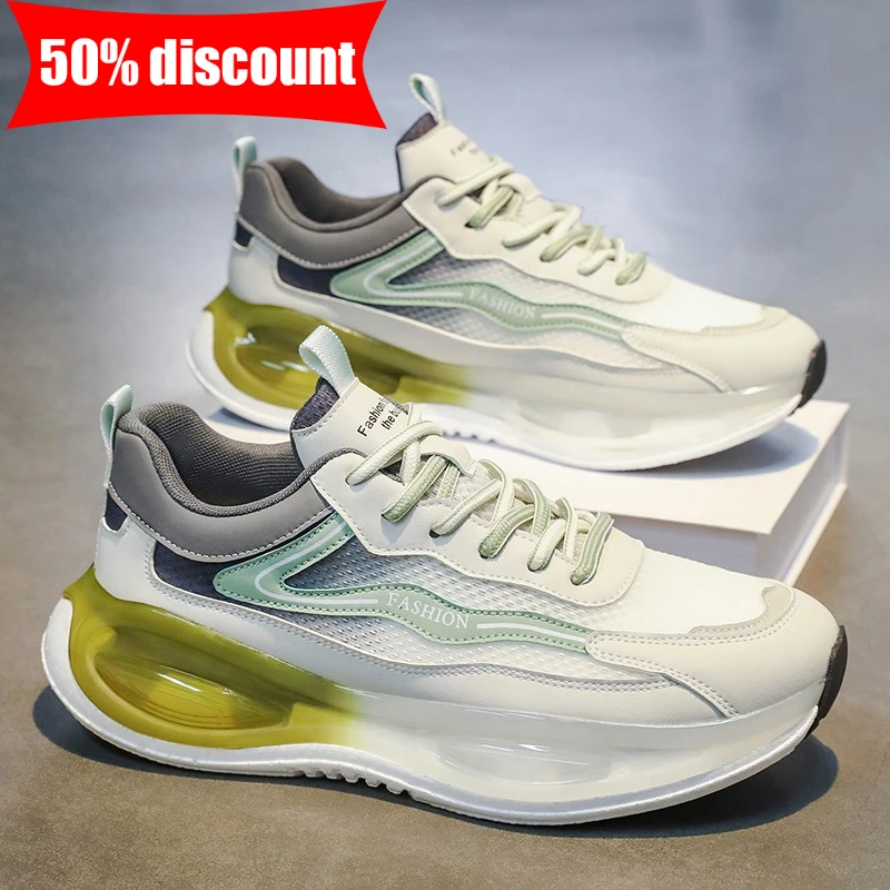 

Mens Sports Shoes Breathable Shock-absorbing Elastic Soft Soled Fitness Shoes Comfortable Sports Mesh Running Shoes for Students