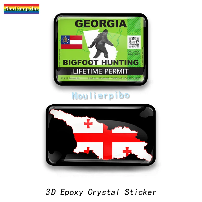 

3D Epoxy Resin Car Dome Sticker Georgia Flag National Emblem Map Car Decorative Accessories Cell Phone Vinyl Laptop Decal
