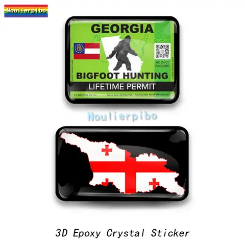 3D Epoxy Resin Car Dome Sticker Georgia Flag National Emblem Map Car Decorative Accessories Cell Phone Vinyl Laptop Decal