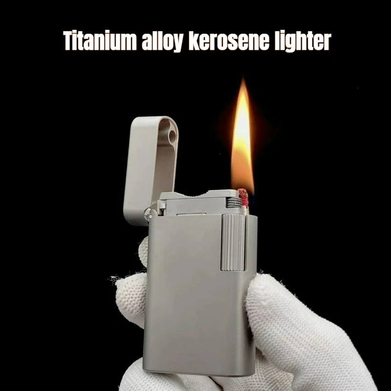 

Titanium Alloy Kerosenes Lighter, Side-Slide & Durable, Ideal Collectible Gift for Elders, Premium Must-Have for Discerning Men