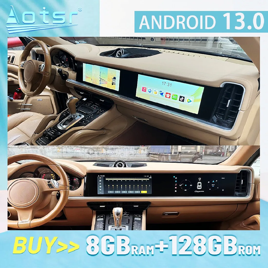 24.1“ For Porsche Cayenne 2010-2017 Car radio Android Navigation Carplay Multimedia Player GPS Touch Screen Auto Stereo Wireless