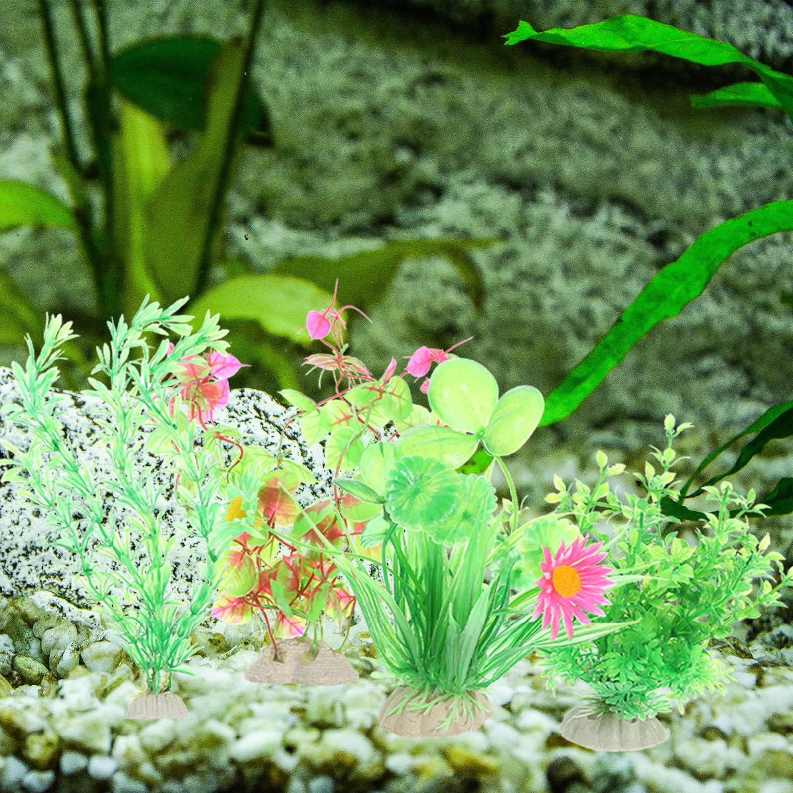 

12pcs Artificial Aquarium Plants Decoration for Fish Tank SmallWater Grass Durable Vibrant Colored Decorations No FadeAquarium