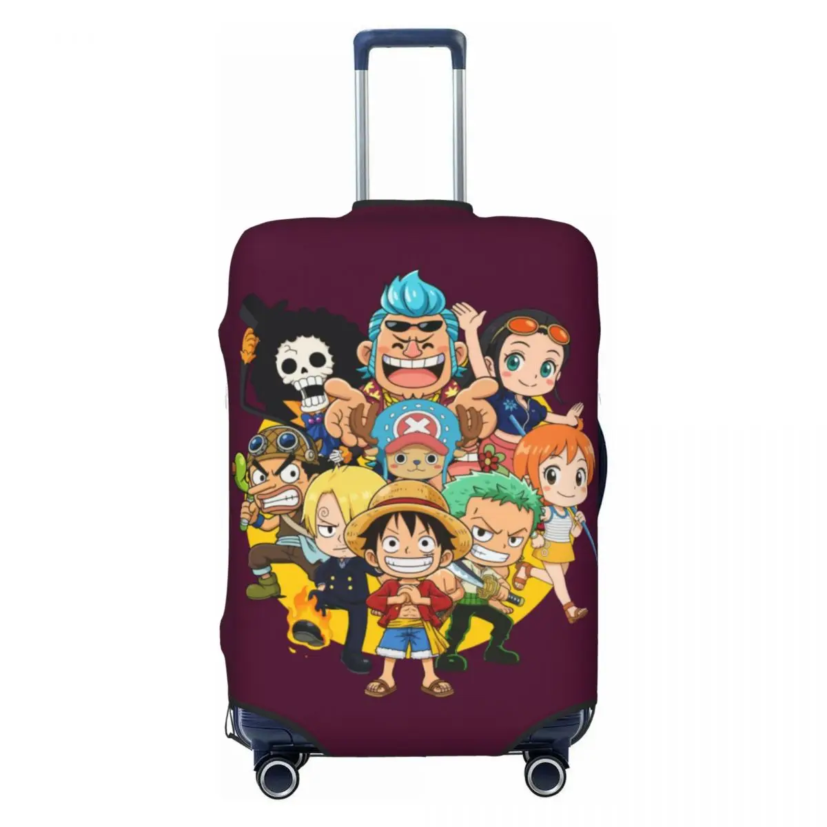 

Custom One Pieces Monkey Luffy Suitcase Cover Dust Proof Anime Travel Luggage Covers for 18-32 inch