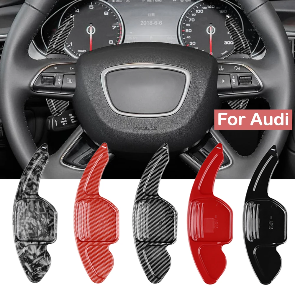 

2PCS Car Steering Wheel Shifter Paddle Shift For Audi A3 A4 A5 A6 A7 Q3 Q5 Q7 TT Shift Extension DSG Auto Interior Accessories