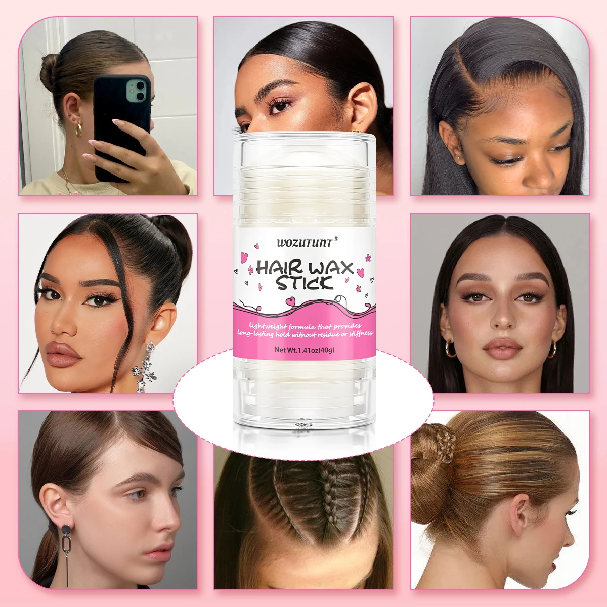 Hair Wax Stick for Kids & Women Slick Back Hair Gel Pomade for Little Girls Toddler Flyaway Hair Wig Styling Solid Hair Rod Wax