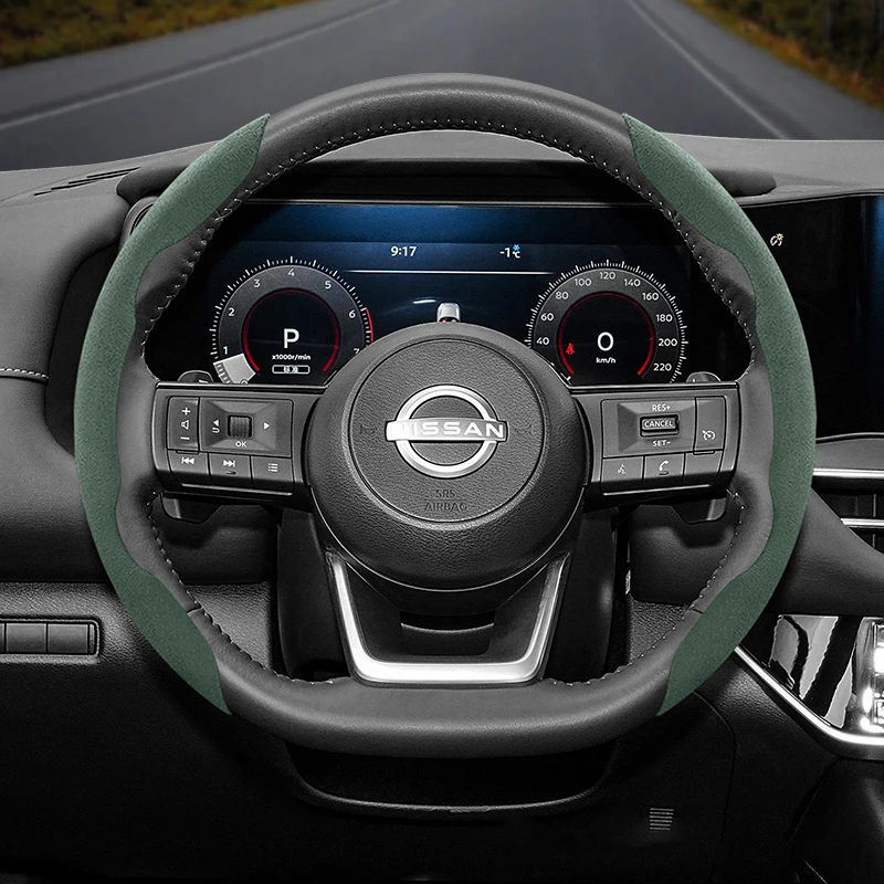 

For Nissan Suede Snap-on Steering Wheel Cover Fit Qashqai J10 J11 Juke Tiida X Trail T32 Pathfinder R51 Note E11 Patrol Kicks