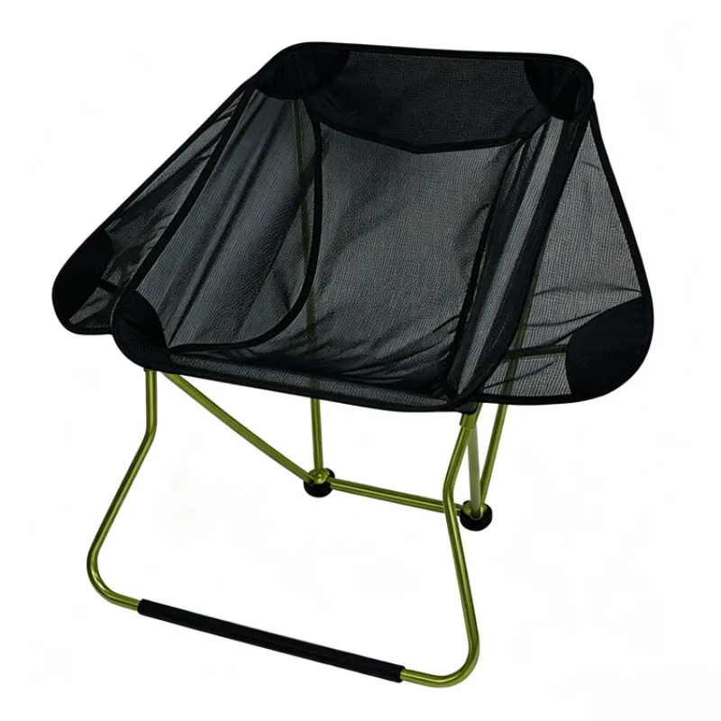 Mesh Surface Lightweight Foldable Moon Chair, Outdoor Seat for Camping Hiking Fishing Picnic Stall
