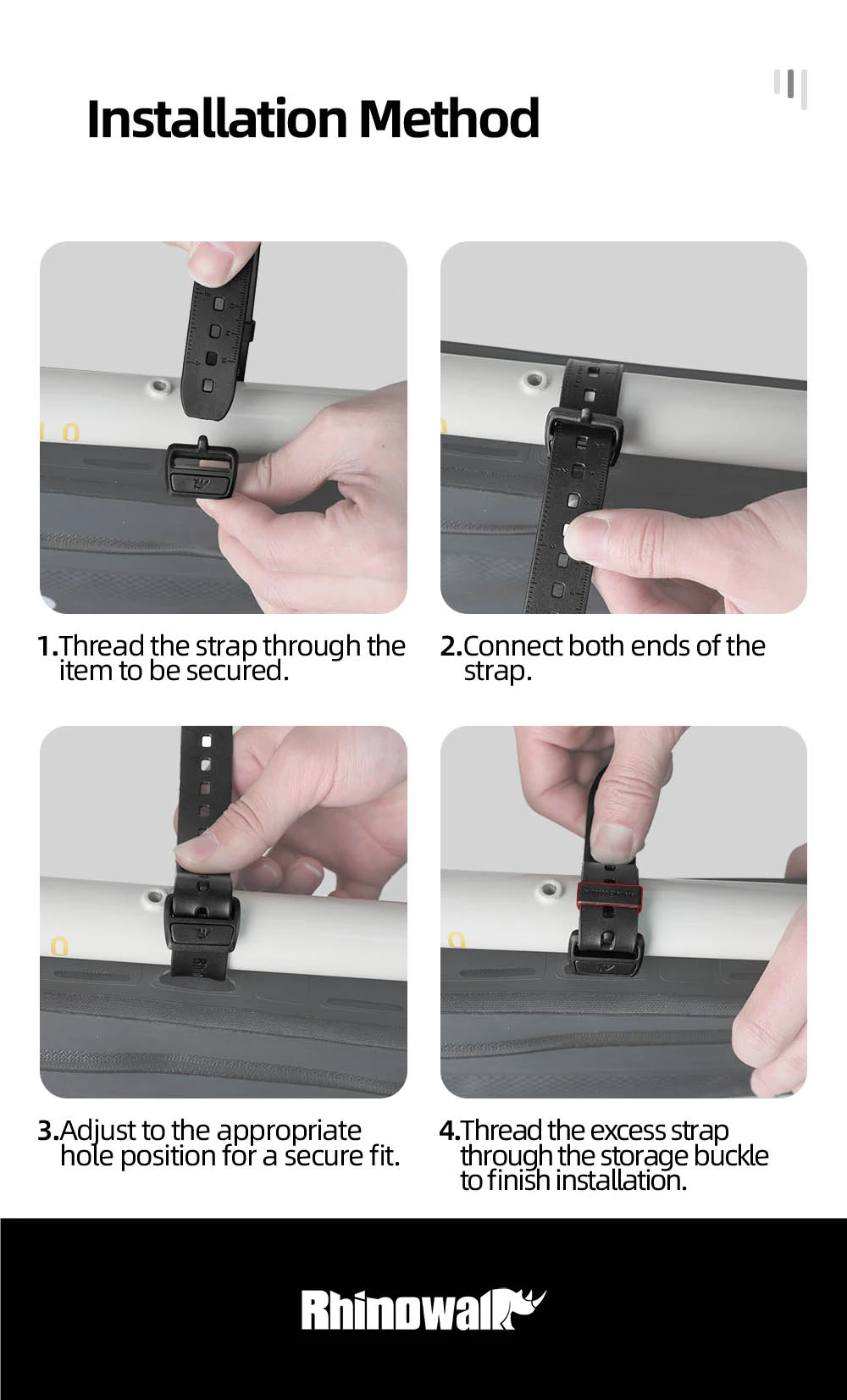 Rhinowalk Multifunktionaler TPU-Messriemen, Outdoor-Zubehör, verstellbarer Gepäckgurt, Aufbewahrungsschnalle, Fahrrad, Radfahren, Reisen – Detail 10