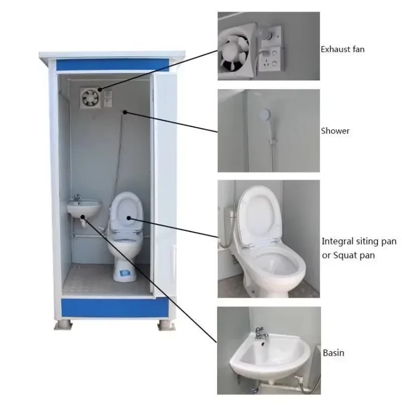 low-cost mobile toilet custom miniature home cabin portable bathroom cheap public portable toilet