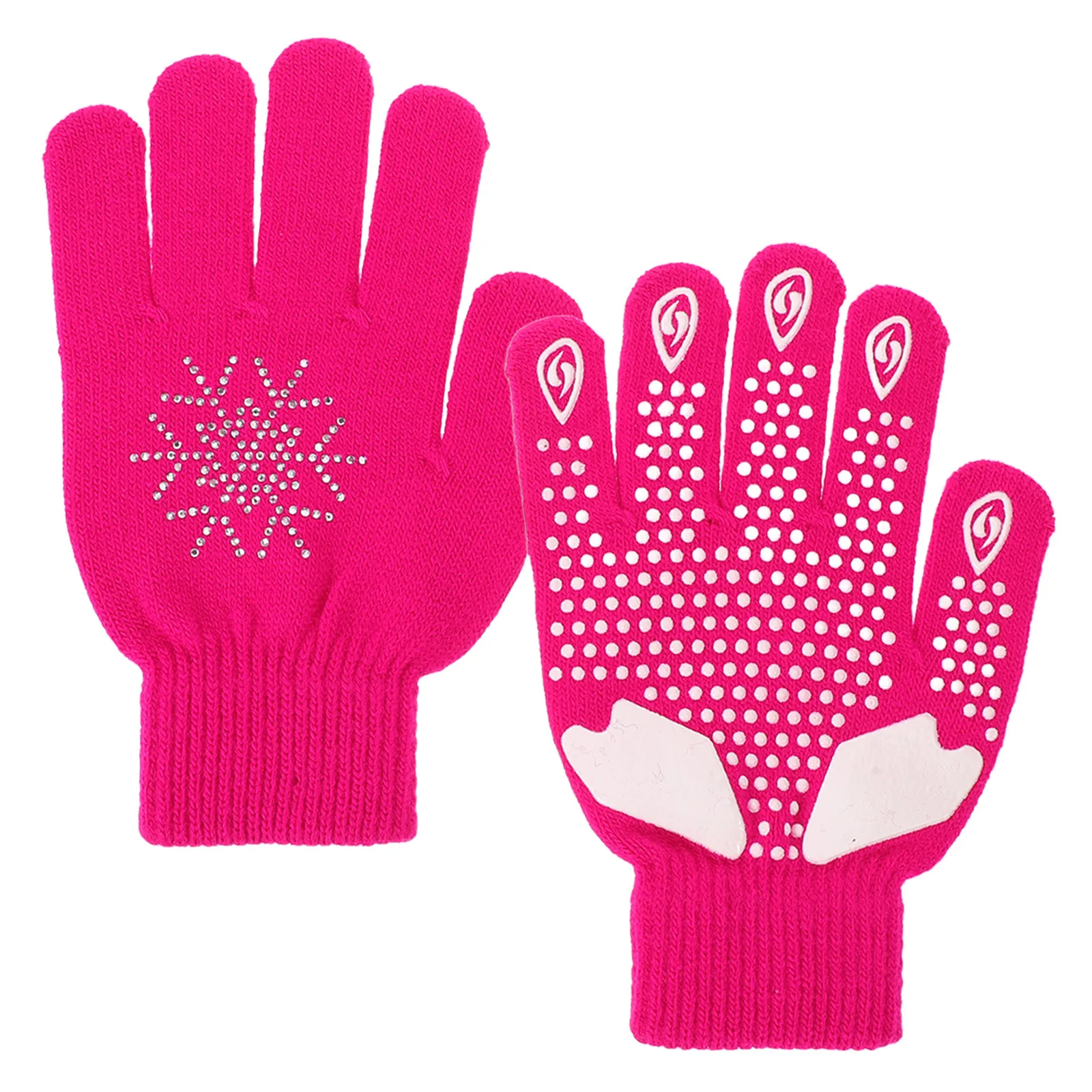 1Pair Figure Skating Gloves Women Youth Cute Stylish Non Slip Thick Palm Ice Skating Accessories for Practice Performance