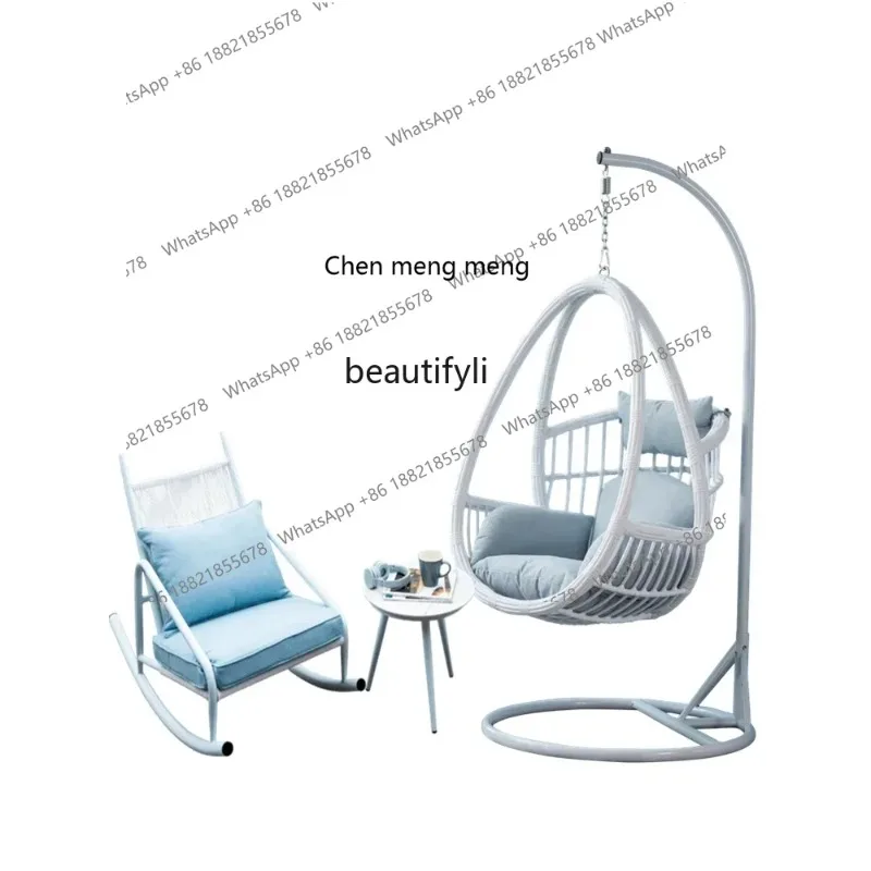 

Hanging Basket Rattan Chair Balcony Leisure Indoor Swing Home Lazy Hammock Outdoor Cradle Chair Glider