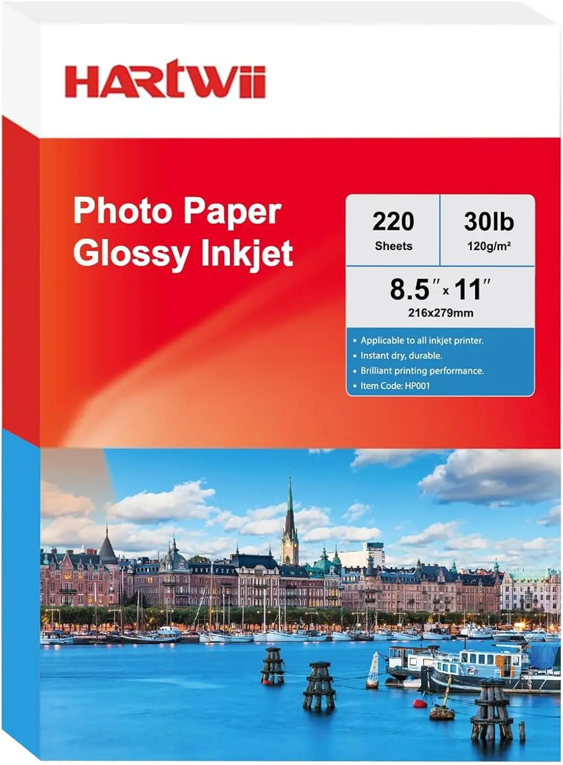 

220 Sheets Glossy Thin Paper 8.5x11 inch A4 Letter Size for Brochure Printing, Custom Chip Bag Party Favors