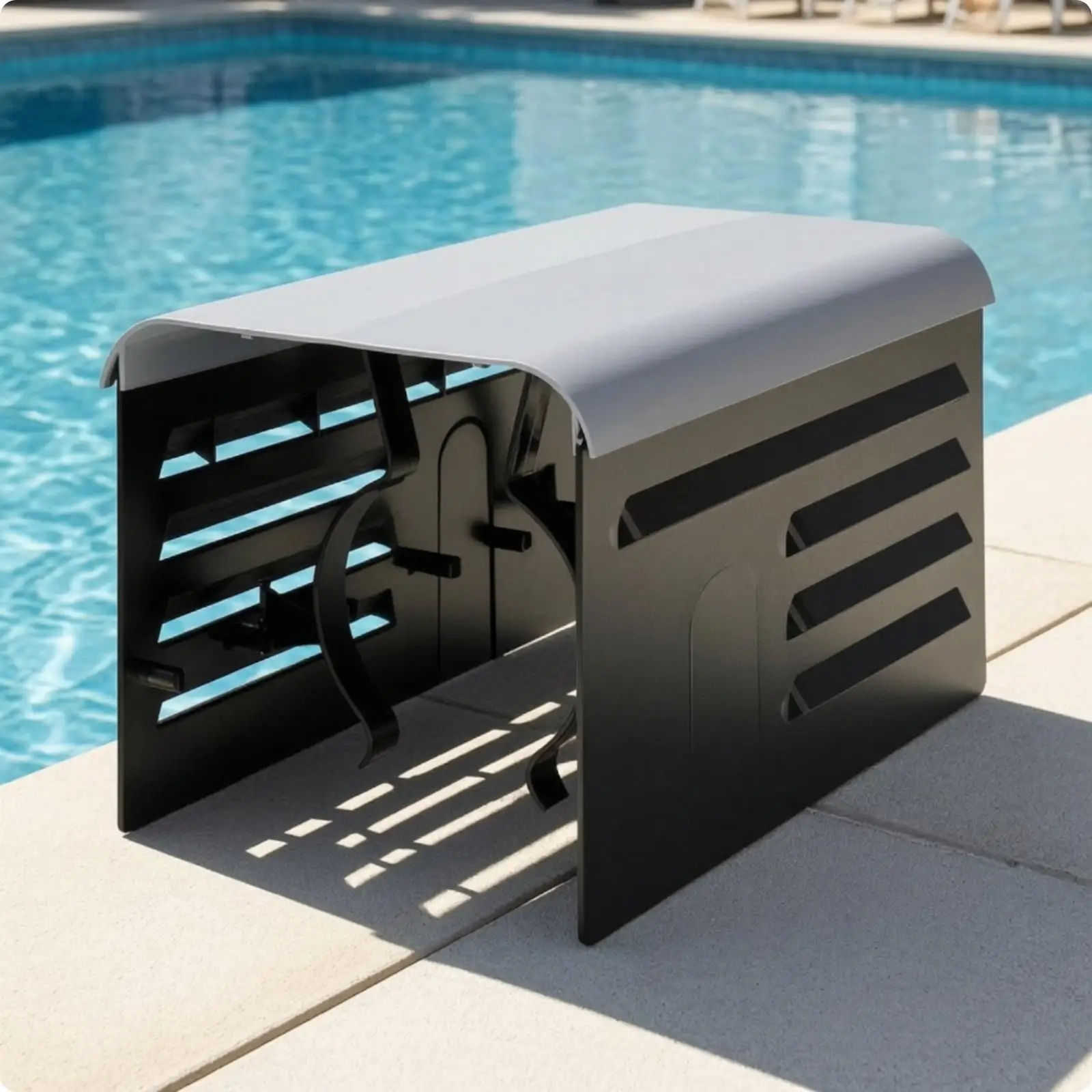 Outdoor Pool Pump Motor Cover with Durable ABS Plastic and Brackets