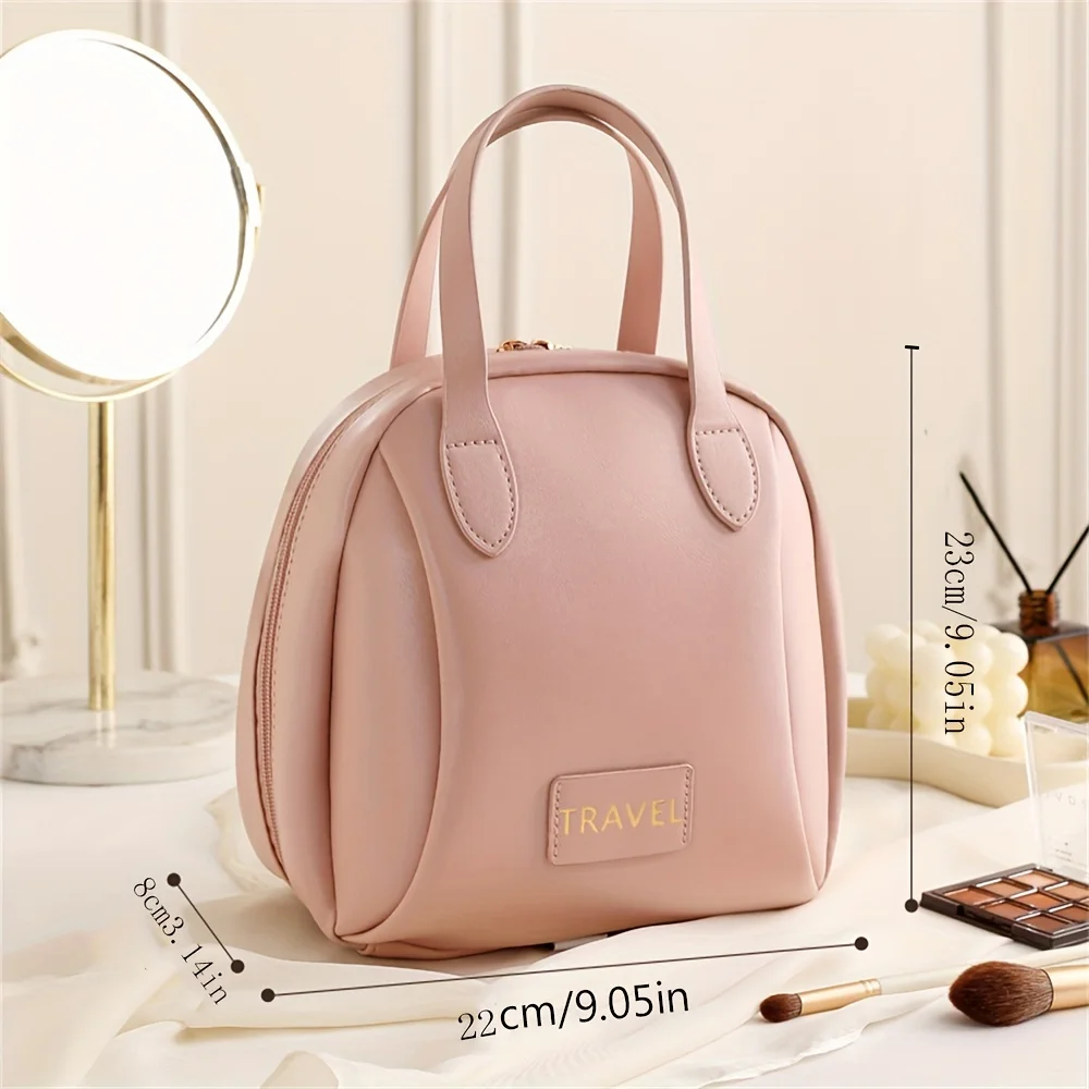 waterproof travel shell makeup bag, makeup brush storage bag, portable zipper toiletry bag, travel accessories, shell storage