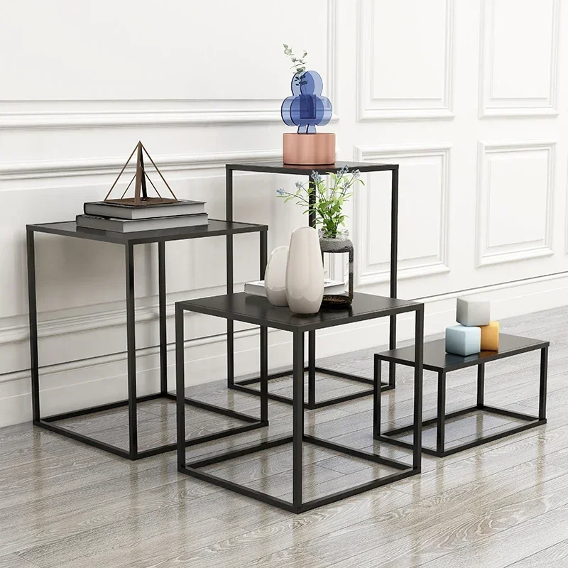 

Dress rack window display table wrought iron multi-layer bag rack shoe rack landing island high and low water platform display