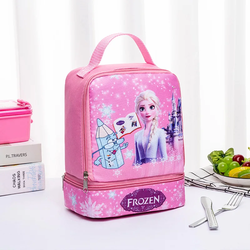 Disney Cartoon Frozen portapranzo portatile borsa per il pranzo per studenti borsa per il pranzo per bambini borsa per il pranzo al latte per Snack