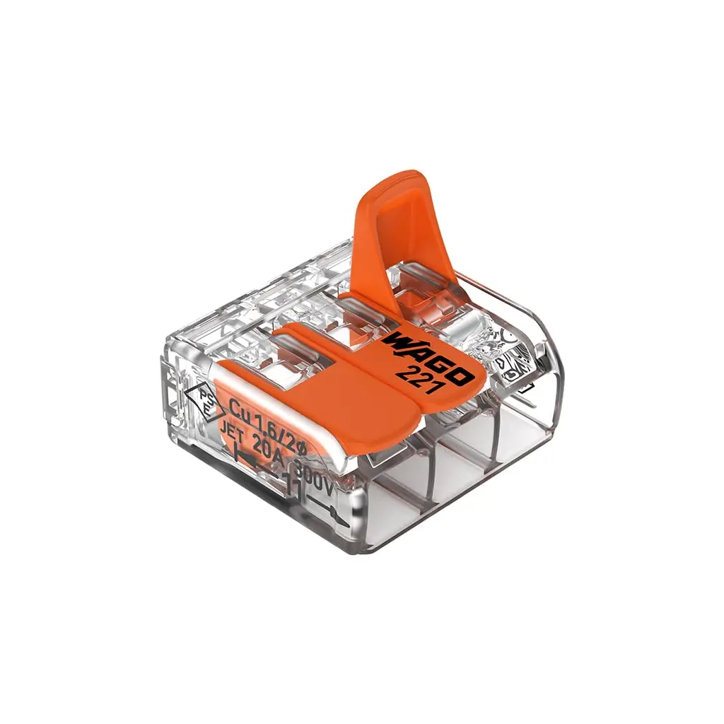 

Компактные соединители с рычажной гайкой для твердых, многожильных и гибких медных проводов - упаковка 100 шт.