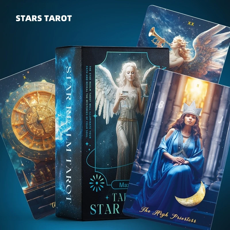 

New 2025 Star Realm Tarot Deck 78 Cards Celestial Cosmic Divination Oracle Rider Waite Mystic Guidance Spanish English Russian
