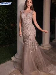 Vestido De noche Sexy sin tirantes, traje elegante con apliques De tul glamuroso, hasta el suelo, 2024