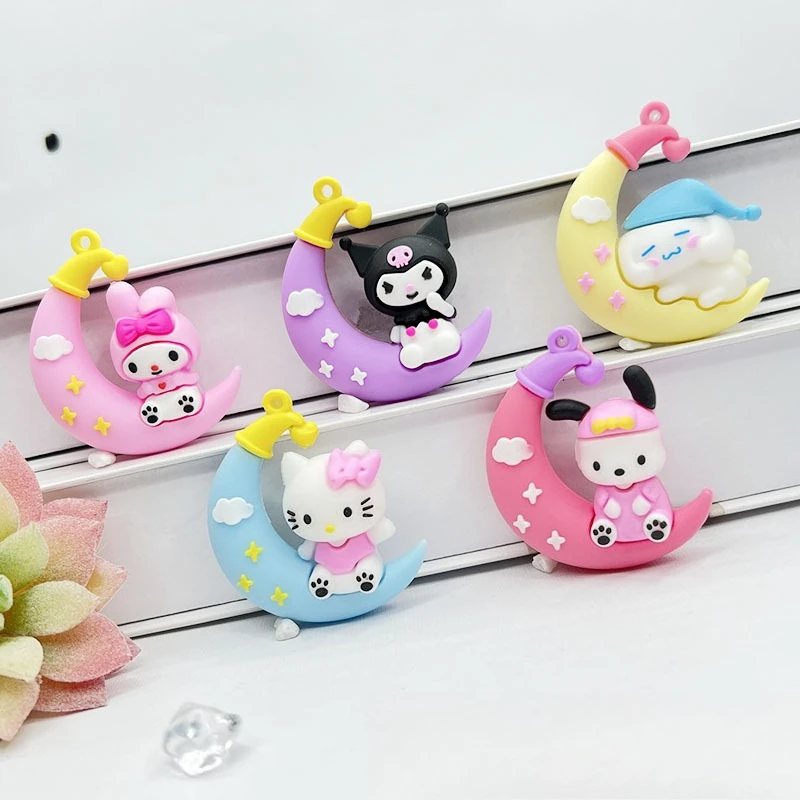 Kawaii Hello Kitty Sleutelhanger Leuke Cartoon Speelgoed Zitten Maan Sleutel Accessoires Desktop Reizen Vrouwen Levert Student Gift Groothandel