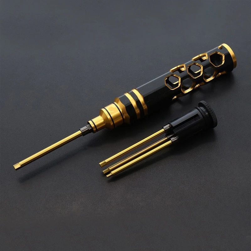 1Set All-in-One RC Model Hex Screwdriver Kit 1.5/2/2.5/3mm Bit Hollow/Hexagonal Handle Portable Maintenance Tool High Hardness