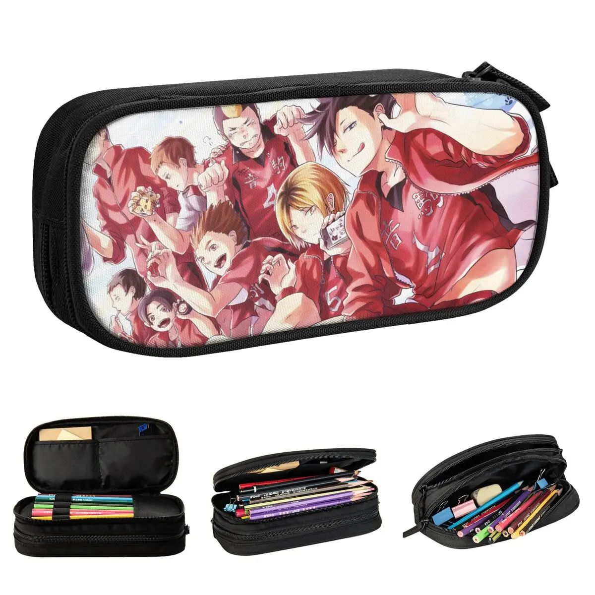 

Милые пеналы Haikyuu в японском стиле аниме, пеналы, коробка для ручек для студентов, большая сумка для хранения, школьные подарки, канцелярские принадлежности