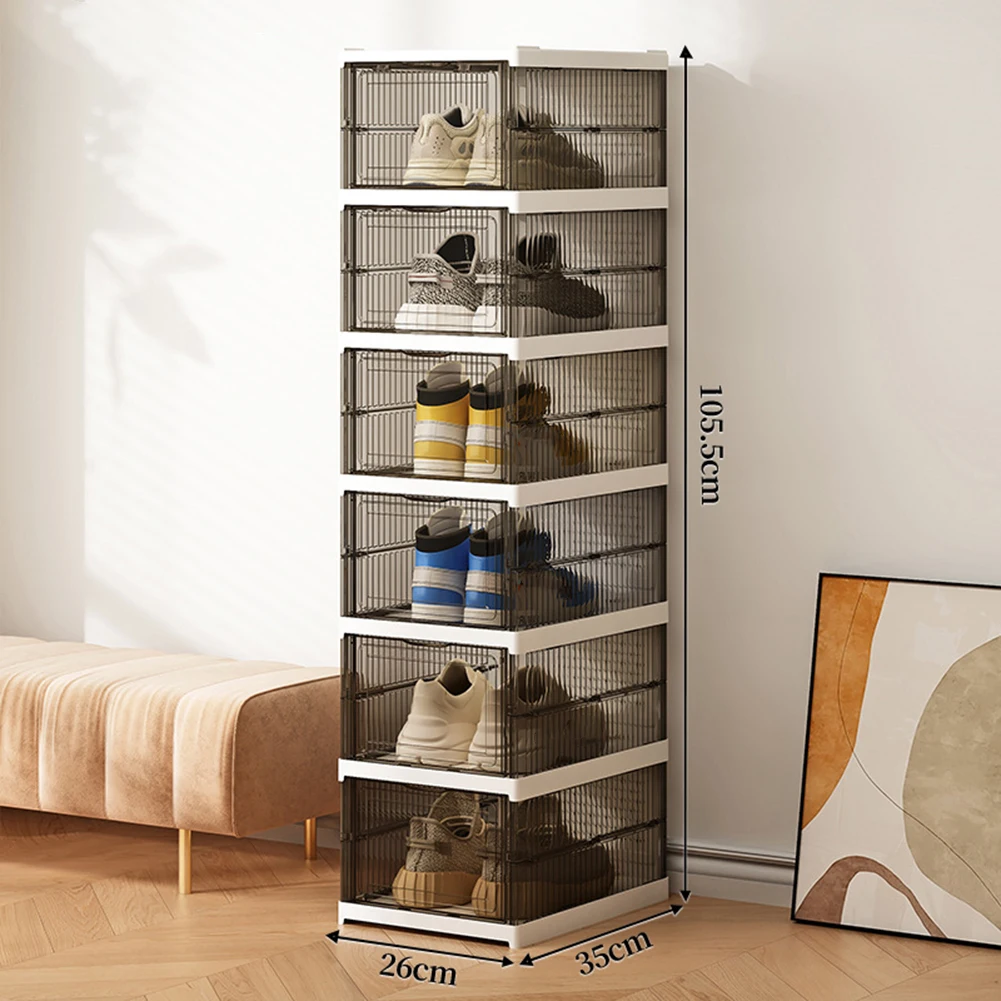 Collapsible Shoe Box Dustproof Organizer-No Assembly Required-Versatile Sneaker Storage Solution-Perfect For Home Organization