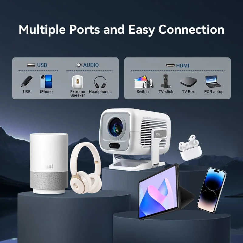 2025 DITONG X3Plus HD projector 1080P support 4K WIFI6 BT5.2 Android projector Auto-focus Auto-keystone Home theater projector