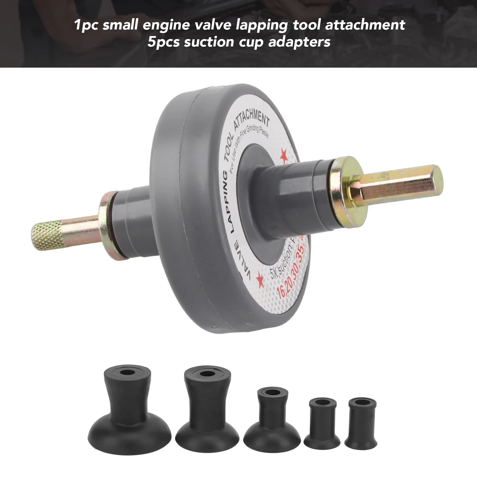 Universal Valve Lapping Tool Attachment with 5 Suction Plates 1000rpm To 1250rpm Universal for Grinding Small Engine Kit