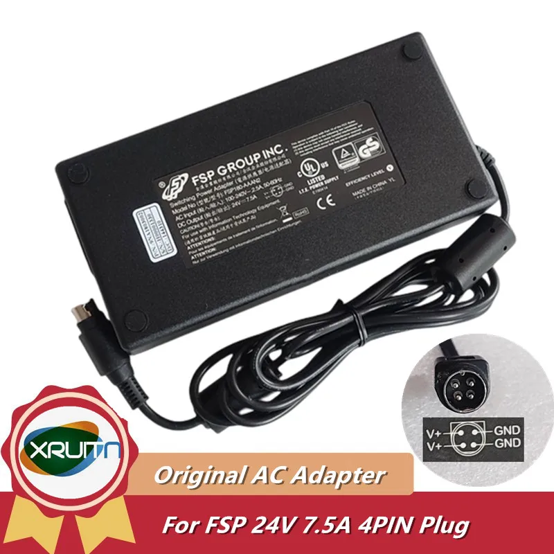 Genuine FSP Switching Power Adapter Charger FSP180-AAAN2 24V 7.5A 4Pin Plug 180W Power Supply