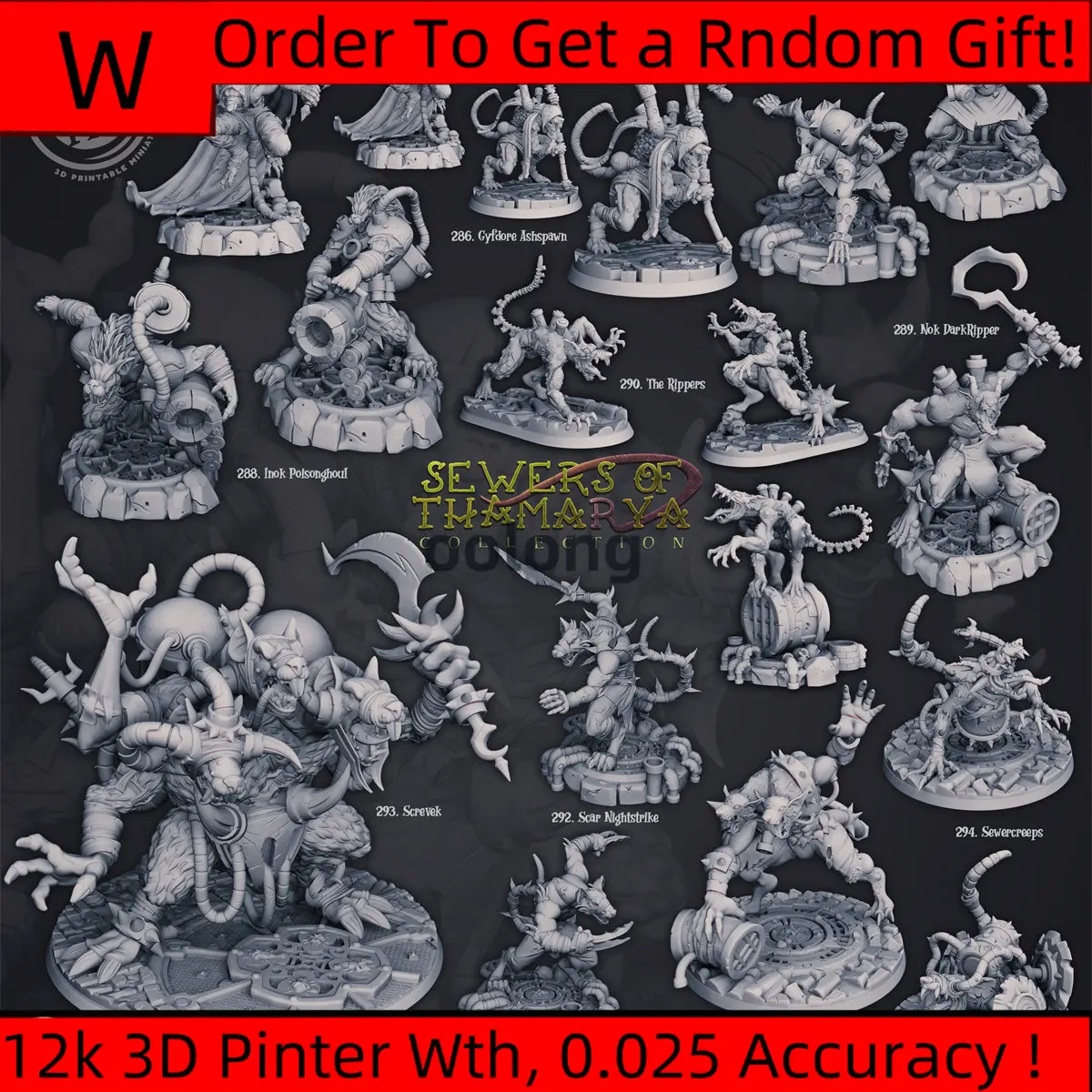 Modelli microscopici di stampa 3D inzire ratto mutato Man 】 killer Wizard soldato biochimico Dnd Battle Chess Piece Model