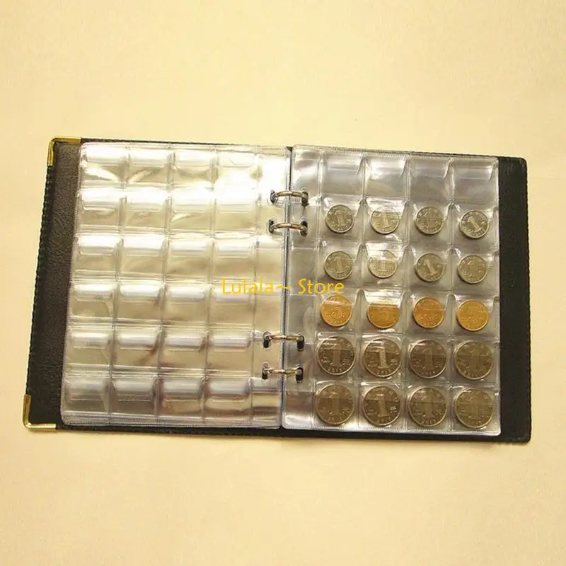 

Y4qa Coin Container Книга Книга Альбом 480 карманы удобная коллекция монет для