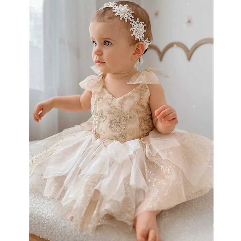

New Girls Birthday Baptism Princess Ball Gown Children Cute Wedding Party Dress y1718