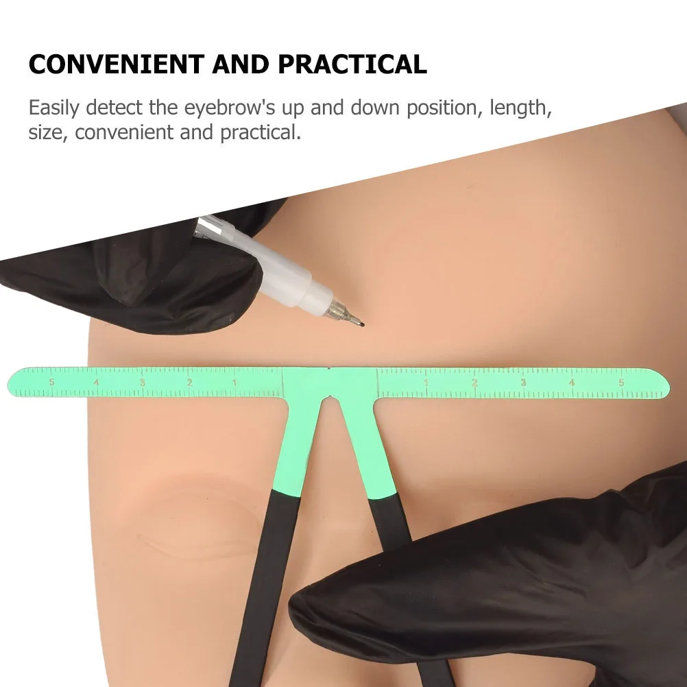 مسطرة تحديد جسر الأنف من الفولاذ المقاوم للصدأ، أداة قياس الحواجب، قالب مثلث للوشم وإكسسوارات المكياج