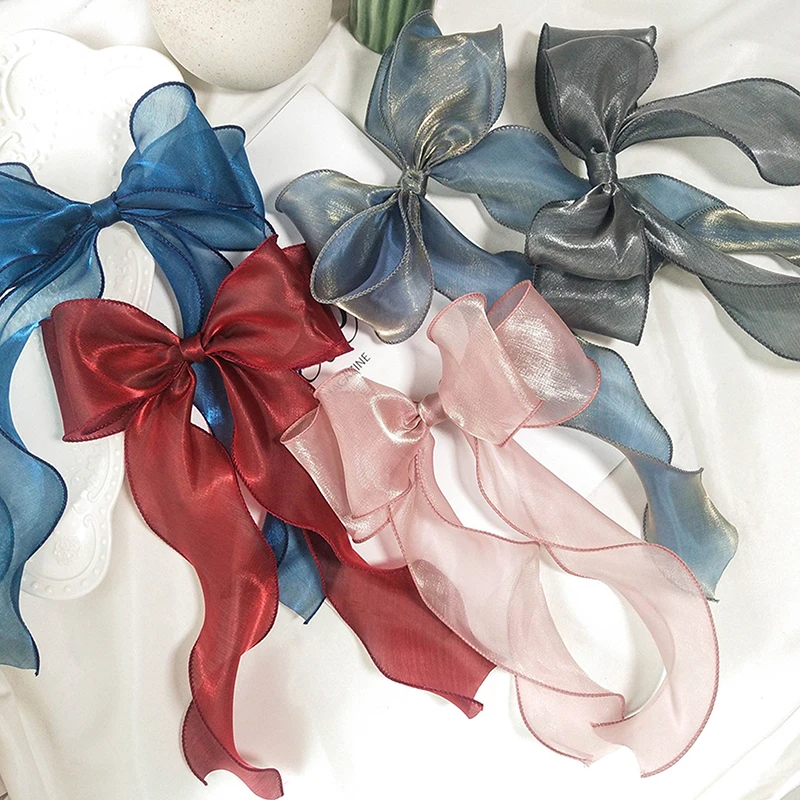 Children Long Ribbon Korean Style Fashion Bow Hairpins For Girls Baby Elegant Sweet Hair Accessories Braided Hair Clips