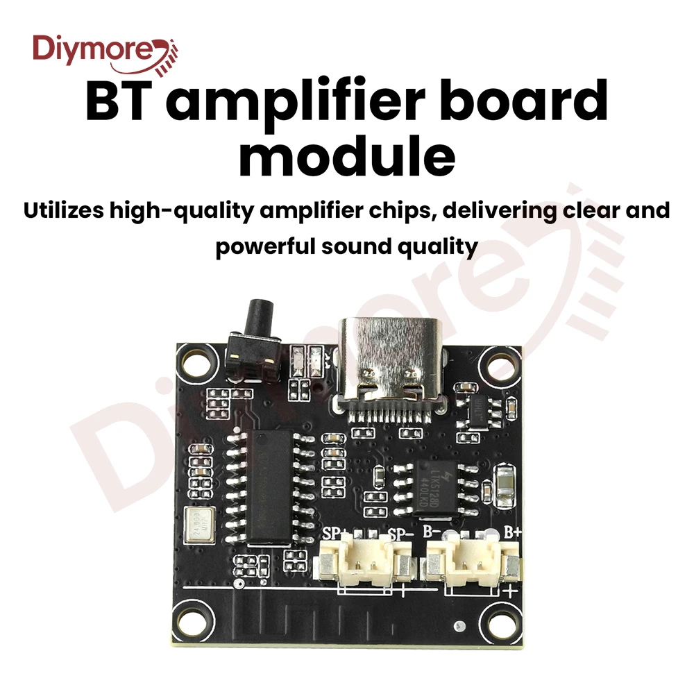 Module amplificateur BT 3W avec réglage réglable, prend en charge la lecture de carte mémoire TF, carte amplificateur de puissance Audio de Type C DC 5V