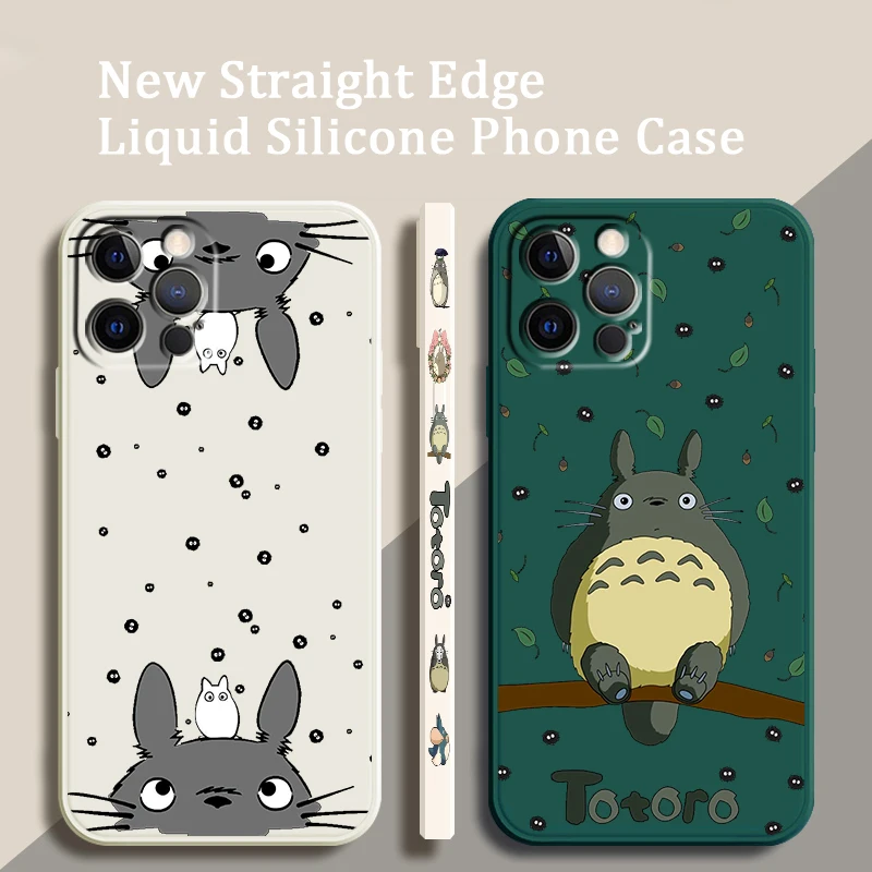 S-Studios G-Ghiblis Art Movie Cute For Apple iPhone 16 15 14 13 12 11 XR XS Pro Max Plus Liquid Left Rope Phone Case Soft Cover