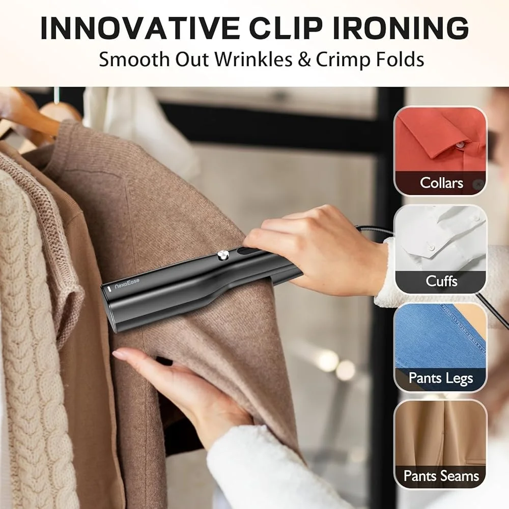 3 In 1 Portable Travel Steamer Iron 900W Garment Steamer Lightweight Compact Wrinkle Remover Perfect All Fabrics Includes