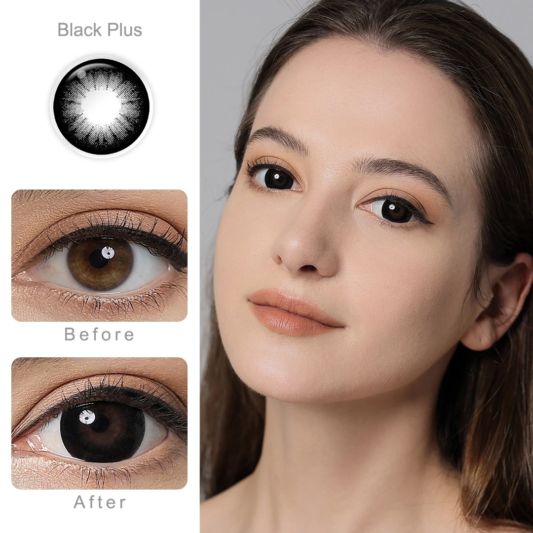 16.0mm Big Eyes Color Contact Lenses Supersize Black Color Contact Lens for Eyes Beauty Cosmetic Brown Color 2PC Lens yearly