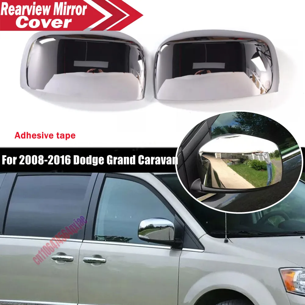 For Dodge Grand Caravan Chrysler Town Country 2008-2016 ABS Car Rearview Side Mirror Cover Wing Cap Door Trim Adhesive Sticker