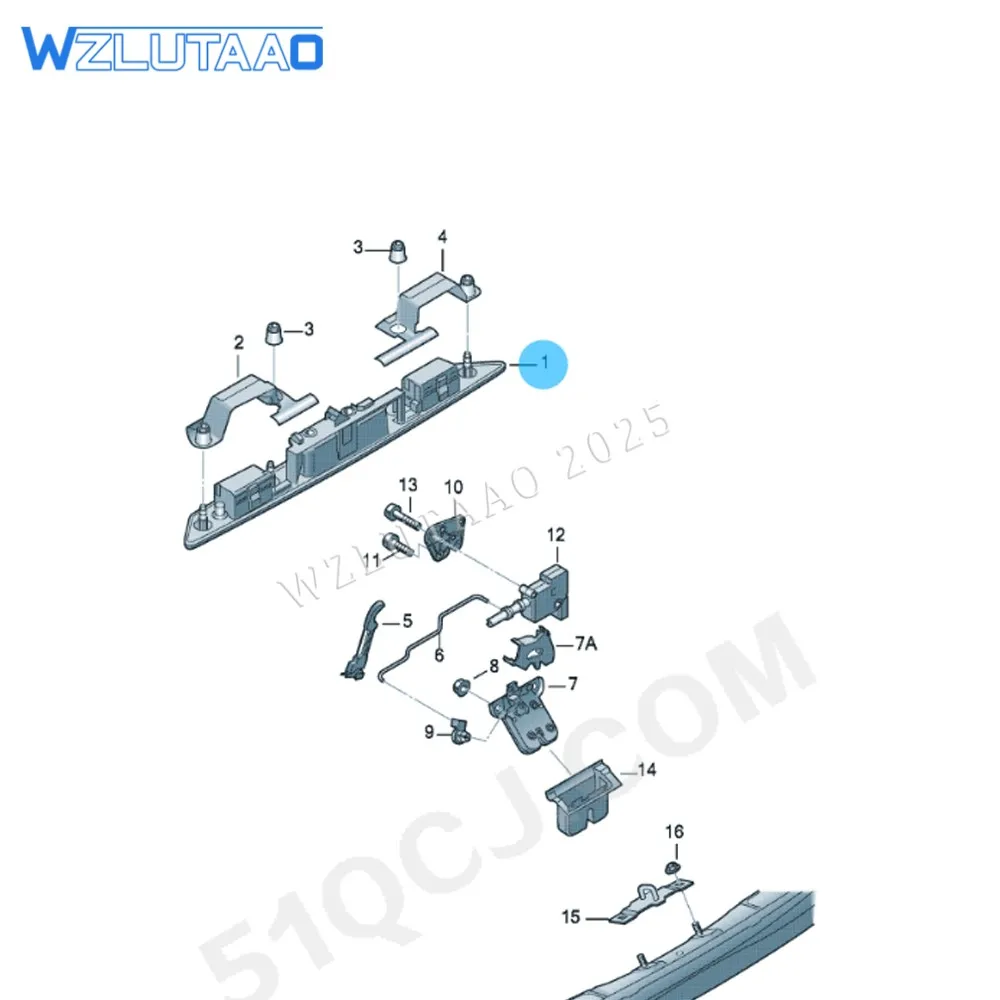 8P4827574 Trunk License Plate Light Door Handle For Audi A3 A4 A6 Q7 RS3 RS4 RS6 S3 S4 S6 Car Accessories 8P4 827 574