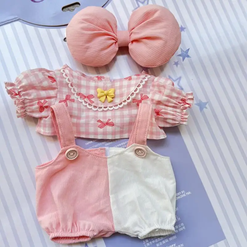 Vinyl pop twee lente wilde zomer tij spelen kleur bijpassende overalls set Poppen Accessoires Kleine Kleding Voor labubu v1/v2/v3